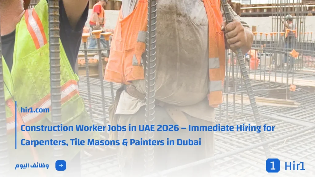 Construction Worker Jobs in UAE 2026 – Immediate Hiring for Carpenters, Tile Masons & Painters in Dubai